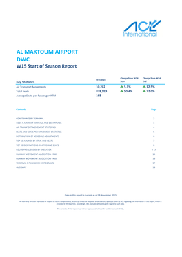 AL MAKTOUM AIRPORT DWC W15 Start of Season Report