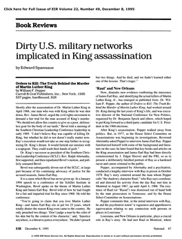 Dirty U.S. Military Networks Implicated in King Assassination