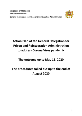 Action Plan of the General Delegation for Prison and Reintegration Administration to Address Corona Virus Pandemic the Outcome U