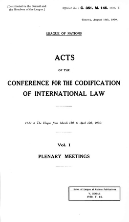 Conference for the Codification of International Law