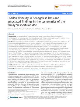 Downloaded from Genbank Representatives of the Families Cistugonidae, Miniopteridae, (N = 180 Taxa; Additional File 2)