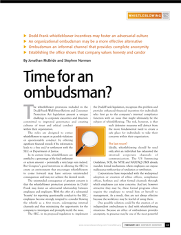 Time for an Ombudsman?