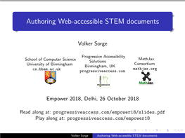 Authoring Web-Accessible STEM Documents