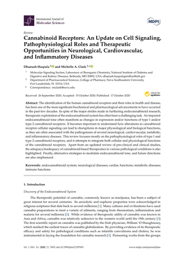 Cannabinoid Receptors: an Update on Cell Signaling, Pathophysiological Roles and Therapeutic Opportunities in Neurological, Cardiovascular, and Inﬂammatory Diseases