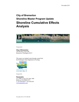 Shoreline Cumulative Effects Analysis