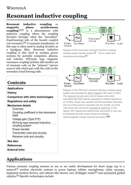 Resonant Inductive Coupling