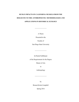 Human Impacts on California Mussels from The