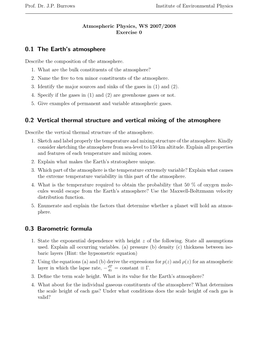 The Earth's Atmosphere