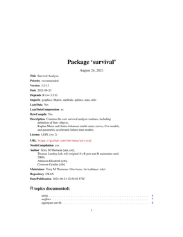 Package 'Survival'