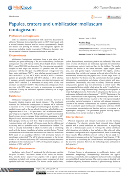 Papules, Craters and Umbilication: Molluscum Contagiosum