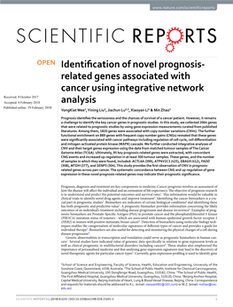 Identification of Novel Prognosis-Related Genes Associated