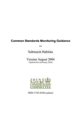 Common Standards Monitoring Guidance for Saltmarsh Habitats