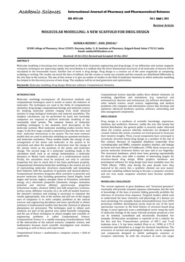 Molecular Modelling: a New Scaffold for Drug Design