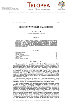 Telopea · Escholarship.Usyd.Edu.Au/Journals/Index.Php/TEL · ISSN 0312-9764 (Print) · ISSN 2200-4025 (Online)