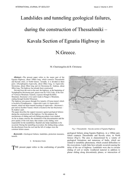 Landslides and Tunneling Geological Failures, During the Construction of Thessaloniki