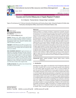 Causes and Control Measures of Apple Replant Problem