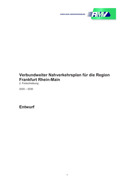 Verbundweiter Nahverkehrsplan Für Die Region Frankfurt Rhein-Main 2