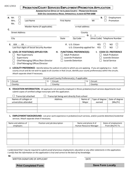 Illinois Probation/Court Services Employment/Promotion Application