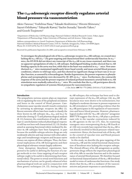 The Α1d-Adrenergic Receptor Directly Regulates Arterial Blood Pressure Via Vasoconstriction