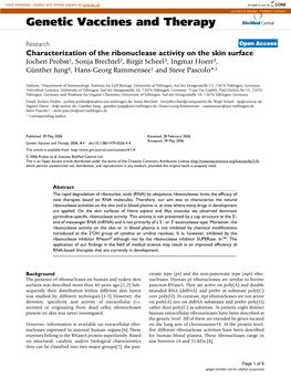 Genetic Vaccines and Therapy Biomed Central