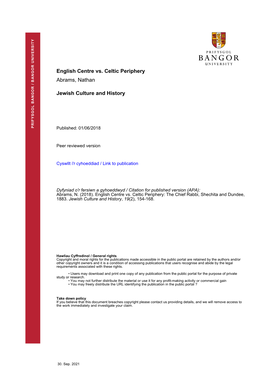 2018 English Centre Vs Celtic Periphery