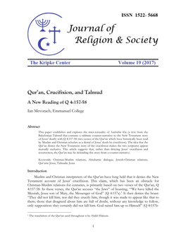 Qur'an, Crucifixion, and Talmud