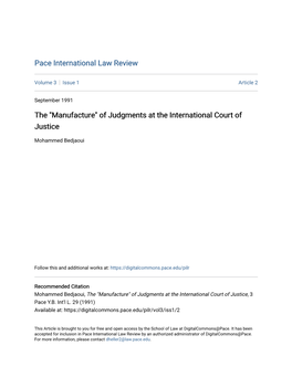 Of Judgments at the International Court of Justice