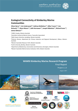 Ecological Connectivity of Kimberley Marine Communities WAMSI Kimberley Marine Research Program Final Report