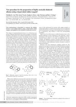 New Procedure for the Preparation of Highly Sterically Hindered Alkenes Using a Hypervalent Iodine Reagent†