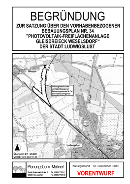 Begründung Zur Satzung Über Den Vorhabenbezogenen Bebauungsplan Nr