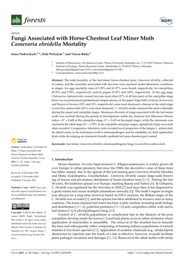 Fungi Associated with Horse-Chestnut Leaf Miner Moth Cameraria Ohridella Mortality