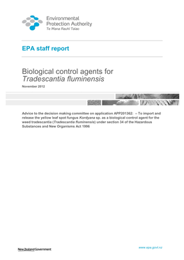 Biological Control Agents for Tradescantia Fluminensis November 2012