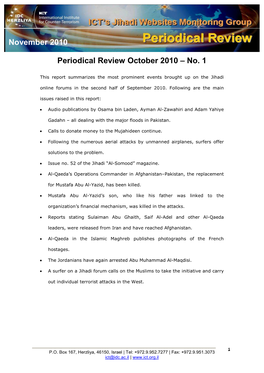 November 2010 Periodical Review October 2010 – No. 1
