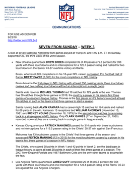 Seven from Sunday – Week 3