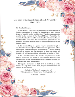 Our Lady of the Sacred Heart Church Newsletter May 2, 2021