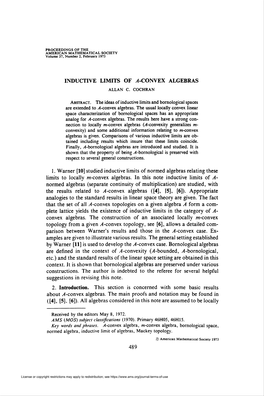 Inductive Limits of ¿-Convex Algebras Allan C