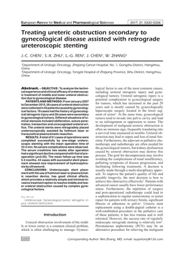 Treating Ureteric Obstruction with Ureteroscope