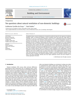 Ten Questions About Natural Ventilation of Non-Domestic Buildings