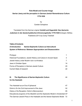 1 Role Model and Counter Image Iberian Jewry and the Perception In