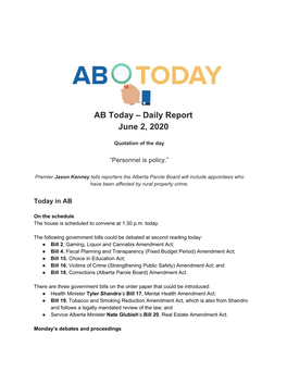 AB Today – Daily Report June 2, 2020