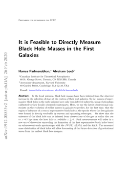 It Is Feasible to Directly Measure Black Hole Masses in the First Galaxies