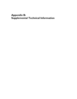 Appendix B: Supplemental Technical Information
