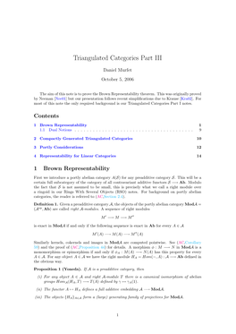 Triangulated Categories Part III