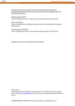 CORRESPONDING AUTHOR: Renee Anne Rossini, R.Rossini@Uq.Edu.Au Abstract