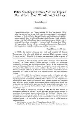 Police Shootings of Black Men and Implicit Racial Bias: Can't We All Just Get Along