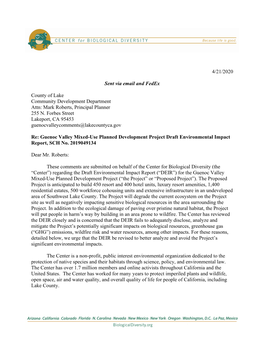 Guenoc Valley Mixed-Use Planned Development Project Draft Environmental Impact Report, SCH No