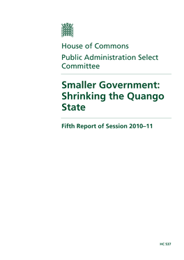 Smaller Government: Shrinking the Quango State