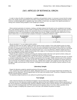 〈561〉 Articles of Botanical Origin