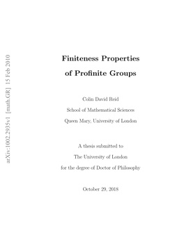 Finiteness Properties of Profinite Groups