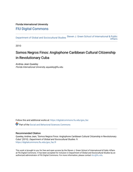 Anglophone Caribbean Cultural Citizenship in Revolutionary Cuba